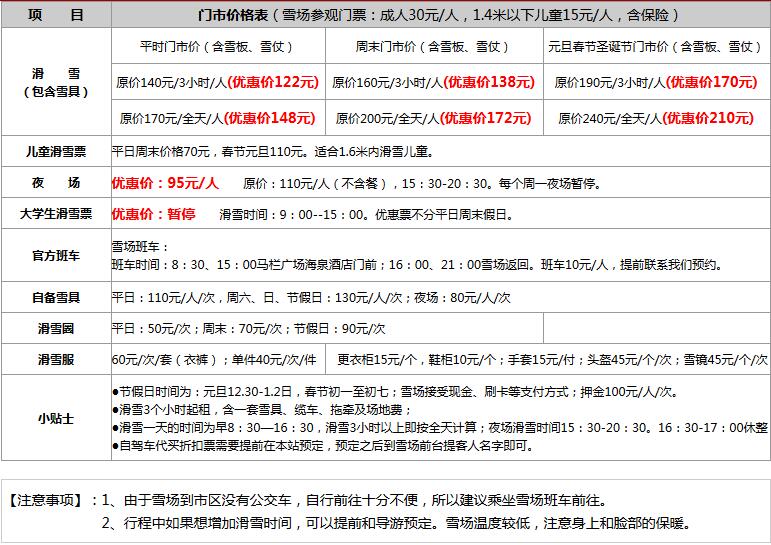 遼寧大連林海滑雪場滑雪價格