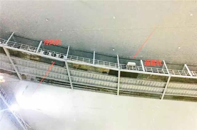 場館內冷風機、造雪機等系統設備安裝位置